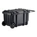 A black polypropylene Tough Box rolling tool chest with wheels.
