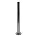 A chrome-plated steel bollard pole with a metal base.