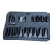 An aluminum Vestil tool carrying case with black leather inserts.