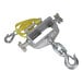 A Vestil steel single-hoist hook with swivel latch and yellow strap.