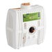 A white container for Oxy-Gen air freshener cartridges with an orange button.