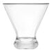 A Libbey Tritan plastic stemless martini glass with a cone-shaped bottom.