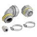 An installation kit for Cooking Performance Group combi ovens with a pair of metal pipes and hose clamps.