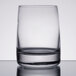 A close-up of a clear Libbey Vibe Rocks glass.