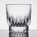 A close-up of a Libbey Winchester Rocks glass with a pattern on it.