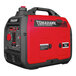 A red and black Tomahawk portable inverter generator with recoil pull start.