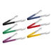 A set of Fourté stainless steel tongs with assorted color coated handles.