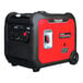 A red and black Tomahawk portable inverter generator with electric push start.