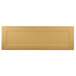 A tan rectangular melamine tray with a rectangle in the middle.