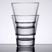 Two Libbey Endeavor stackable rocks glasses stacked on top of each other.