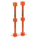 An Ideal Warehouse ProGuard temporary guardrail post kit with two orange metal posts and metal brackets.