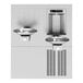 A stainless steel Haws RIVIVE Hydration Station with two faucets over a drinking fountain.