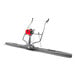 A Tomahawk concrete power screed machine with a red engine and a red handle.