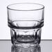 A Libbey Gibraltar stackable rocks glass with a low rim.