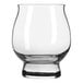 A clear Reserve by Libbey bourbon tasting glass with a short stem.