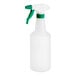 A white bottle with a green spout.
