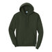 A olive green Port & Company Core Fleece Pullover Hoodie with a white background.