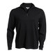 A black quarter-zip sweater with a zipper.