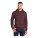 A man wearing a Port & Company heather athletic maroon hoodie.