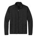 A black Port Authority fleece sweater jacket with a zipper.