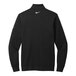 A black Nike Dri-FIT half-zip sweater with a white swoosh on the back.