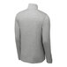 A back view of a Sport-Tek light gray PosiCharge quarter-zip pullover sweatshirt.