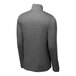 A back view of a Sport-Tek dark gray PosiCharge quarter-zip sweatshirt.