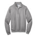 A Port & Company grey quarter-zip sweatshirt.