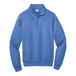 A Port & Company heather royal blue quarter-zip sweatshirt.