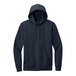 A dark blue District hoodie with an embroidered hood.