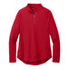 A Port Authority women's red C-FREE quarter-zip sweatshirt.