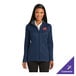 A women's customizable regatta blue and iron gray full-zip jacket in extra large size.