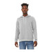 A man wearing a Bella + Canvas athletic heather grey sweatshirt.
