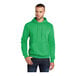 A Port & Company clover green fleece pullover hoodie.