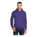 A man wearing a purple Port & Company Core Fleece pullover hoodie.