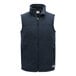 A blue The North Face fleece sweater vest with a zipper on the front.