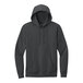A charcoal long sleeve hoodie with a hood.