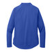 A Port Authority women's blue long sleeved quarter-zip sweatshirt.