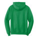 A green Port & Company fleece pullover hoodie with a hood.