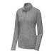 A Sport-Tek women's dark gray long sleeve pullover sweatshirt.