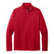 A Port Authority Rich Red quarter-zip sweatshirt.