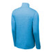 A back view of a blue Sport-Tek quarter-zip pullover sweatshirt.