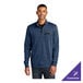 A navy blue Nike Dri-FIT unisex half-zip sweater in large size, made of polyester and customizable with a logo or text.