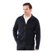A man wearing a black Edwards fleece full-zip jacket.