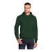 A man wearing a dark green Port & Company core fleece pullover hoodie.