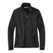 A close-up of a black Port Authority full-zip fleece sweater jacket.