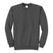 A long sleeved grey Port & Company core fleece sweatshirt.