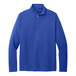 A Port Authority unisex royal blue 1/4 zip sweatshirt.