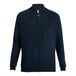 A navy blue Edwards full-zip sweater jacket.