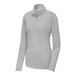 A Sport-Tek women's light gray long sleeve pullover.